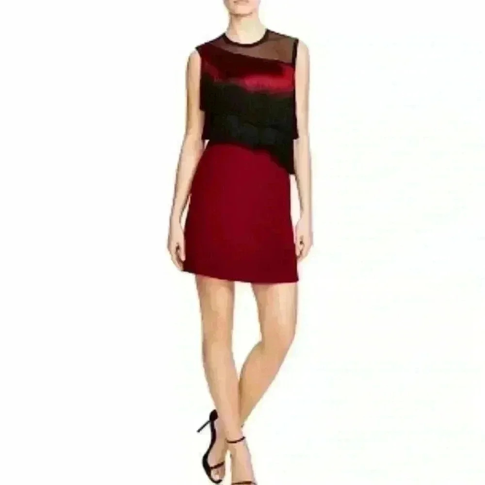 Sandro Red and Black Mini Dress